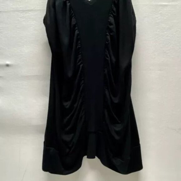 Charlotte Russe Tank Top Ladies Medium Black Rouched Front Banded Bottom Y2K EUC - Picture 3 of 10